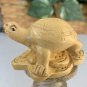 Vintage Boxwood Turtle Netsuke Animal Figurine Hand Carved Wood Carving Figure