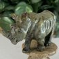 Vintage Shona Stone Rhino Sculpture Verdite Figurine Carved Animal Zimbabwe 3.3"
