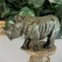 Vintage Shona Stone Rhino Sculpture Verdite Figurine Carved Animal Zimbabwe 3.3"