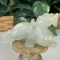 Chinese Jade Qilin Dragon Figurine Carved Mythical Beast Bixie Animal Statue 2.8