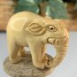 Boxwood Elephant Netsuke Hand Carved Wood Animal Figurine Statue Carving 2.1"