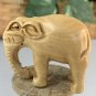 Boxwood Elephant Netsuke Hand Carved Wood Animal Figurine Statue Carving 2.1"