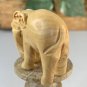 Boxwood Elephant Netsuke Hand Carved Wood Animal Figurine Statue Carving 2.1"