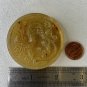Vintage Chinese Yellow Jade Hand Carved Dragon Beast Belt Buckle Mystical Animal