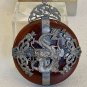 Vintage Red Jade Chinese Dragon Phoenix Pendant Miao-Style Metalwork Butterflies