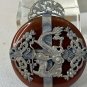 Vintage Red Jade Chinese Dragon Phoenix Pendant Miao-Style Metalwork Butterflies