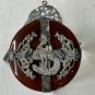 Vintage Red Jade Chinese Dragon Phoenix Pendant Miao-Style Metalwork Butterflies