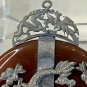 Vintage Red Jade Chinese Dragon Phoenix Pendant Miao-Style Metalwork Butterflies