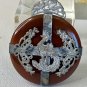 Vintage Red Jade Chinese Dragon Phoenix Pendant Miao-Style Metalwork Butterflies