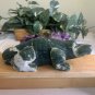 6.2"ALLIGATOR Moss Agate Carved Crystal Lizard Rock Stone Reptile Animal 1.3LBS