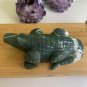 6.2"ALLIGATOR Moss Agate Carved Crystal Lizard Rock Stone Reptile Animal 1.3LBS