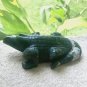 6.2"ALLIGATOR Moss Agate Carved Crystal Lizard Rock Stone Reptile Animal 1.3LBS