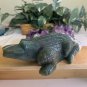 6.2"ALLIGATOR Moss Agate Carved Crystal Lizard Rock Stone Reptile Animal 1.3LBS