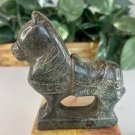 Chinese Jade Stone Wealth Horse Figurine Carved Animal Figure Pony Statue 3"x3"