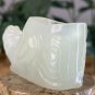 Chinese Nephrite Celadon Hetian Jade Elephant CUP Vessel Shoe Figurine 2.4" VTG