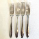 4 Wallace LURE Satin Dinner Forks 7" Stainless Steel Fork Vintage Flatware Set