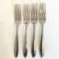 4 Wallace LURE Satin Dinner Forks 7" Stainless Steel Fork Vintage Flatware Set