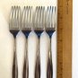 4 Wallace LURE Satin Dinner Forks 7" Stainless Steel Fork Vintage Flatware Set