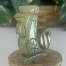 Vintage Chinese Zodiac Jade Rooster Pendant Bead Hand Carved Miniature Animal