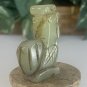 Vintage Chinese Zodiac Jade Rooster Pendant Bead Hand Carved Miniature Animal