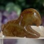 Hand Carved Jade Chinese Zodiac Ram Drilled Animal Bead Stone Figurine 20th C.