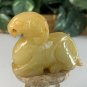 Chinese Yellow Jade Ram Figurine Carved Mythical Beast Auspicious Animal Statue