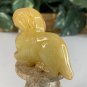 Chinese Yellow Jade Ram Figurine Carved Mythical Beast Auspicious Animal Statue