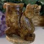 Chinese Jade Stone Dragon Figurine Carved Pixiu Qilin Mythical Beast Animal 2"