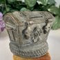 1950s Treasure Chest Cast Metal Coin Money Bank Pirate Skull Cross Bones Patina