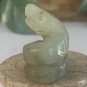 Vintage Chinese Zodiac Jade Snake Pendant Bead Hand Carved Miniature Animal 1.2"