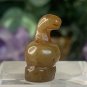 Hand Carved Jade Chinese Zodiac Snake Animal Drilled Bead Stone Figurine 20th C.