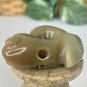 Chinese Jade Pig Dragon Netsuke Carved Pendant Toggle Amulet Zhulong Carving 1.8