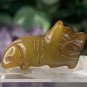 Hand Carved Jade Chinese Zodiac Tiger Drilled Animal Bead Stone Figurine 20th C.