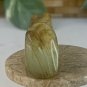 Vintage Chinese Zodiac Jade Rat Pendant Bead Hand Carved Miniature Animal 1.7"
