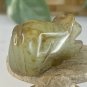 Vintage Chinese Zodiac Jade Rat Pendant Bead Hand Carved Miniature Animal 1.7"