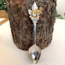 Whitehorse Yukon Canada Souvenir Spoon Gold Plated Moose Maple Leaf Etched Bowl