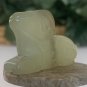 Vintage Chinese Zodiac Jade Goat Pendant Bead Hand Carved Miniature Animal 1.8"