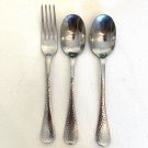 3 Piece Stainless Steel Hammered Texture Dinner Fork Spoons Set 7.75" & 8.25" 3 Piece Stainless Steel Hammered Texture Dinner Fork Spoons Set 7.75" & 8.25"