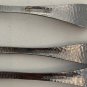 3 Piece Stainless Steel Hammered Texture Dinner Fork Spoons Set 7.75" & 8.25"