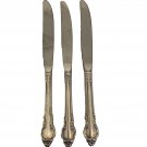 Holmes & Edwards Deep SILVER FASHION 9.25" Glossy Dinner Knife Knives Set of 3