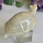 Vintage Onyx Stone Hand Carved Turtle Figurine Sculpture Etched Turtle Shell 4.5