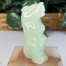 Chinese Jade Foo Dog Dragon Figurine Carved Mythical Beast Auspicious Animal 2.5