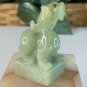 Chinese Jade Foo Dog Chop Figurine Carved Mythical Beast Animal Statue Figure