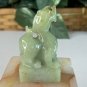 Chinese Jade Foo Dog Chop Figurine Carved Mythical Beast Animal Statue Figure
