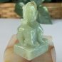 Chinese Jade Foo Dog Chop Figurine Carved Mythical Beast Animal Statue Figure