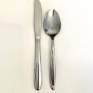 Early Oneida SAND DUNE Stainless Glossy Dinner Knife Spoon Grooved Flatware VTG