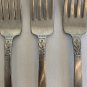3 Oneida Dalton BROOKWOOD Stainless Burnished Dinner Forks Stainless Steel 7.25"