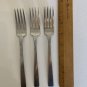 3 Oneida Dalton BROOKWOOD Stainless Burnished Dinner Forks Stainless Steel 7.25"