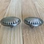 Satin Nickel Oval Shell Knob Cabinet Pulls Flower Drawer Knobs Hardware Set of 2