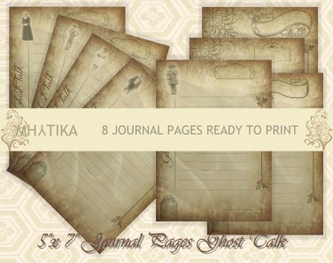 Journal Pages 5"x7" - Ghost Talk Vintage Style - Ruled Pages Old Paper